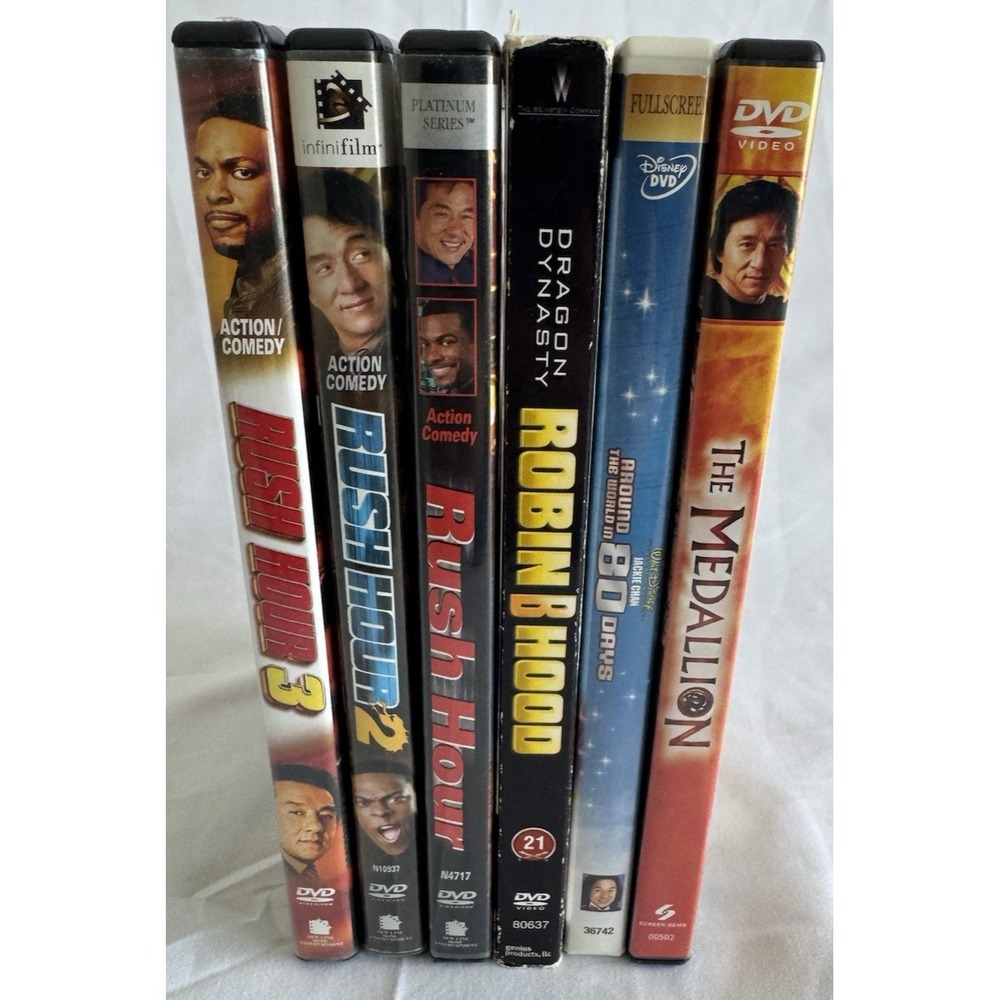 Jackie Chan DVD Lot - Rush Hour 1 2 3, The Medallion, ATW in 80 Days, RobinBHood